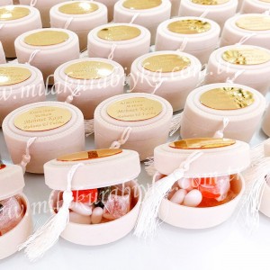 Kadife Kutulu Mevlüt Şekeri - Krem Rengi